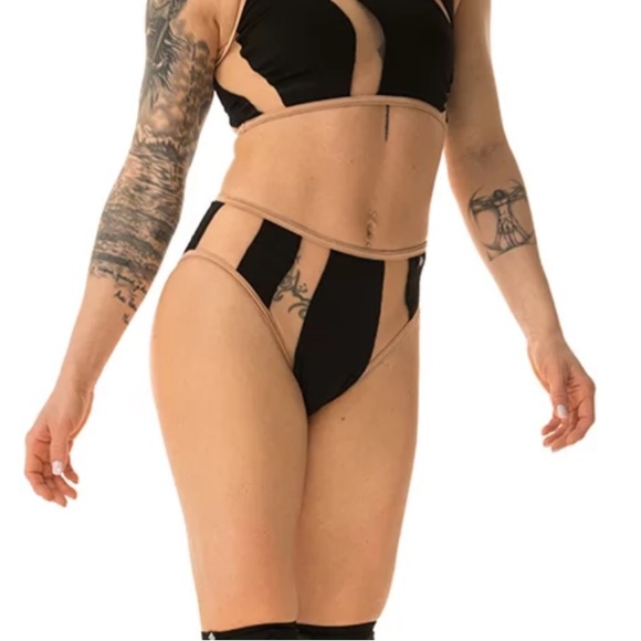 poledancerka Pants - Poledancerka Rays Bottoms for Pole Dance Set - Sheer and Black